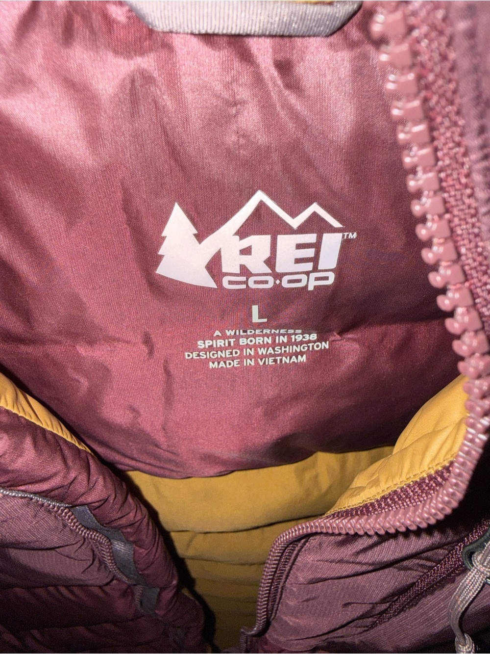 REI Maroon Women's Packable Hooded Puffer Jacket - Picture 2 of 3